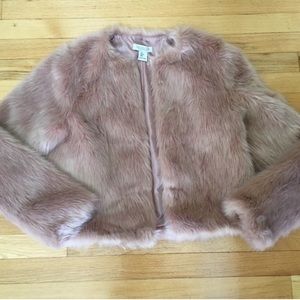 Rachel Zoe Light Purple/Pink Faux Fur Jacket